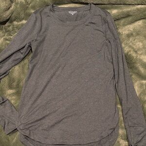 Athleta Heather Charcoal Long Sleeve Crew Top